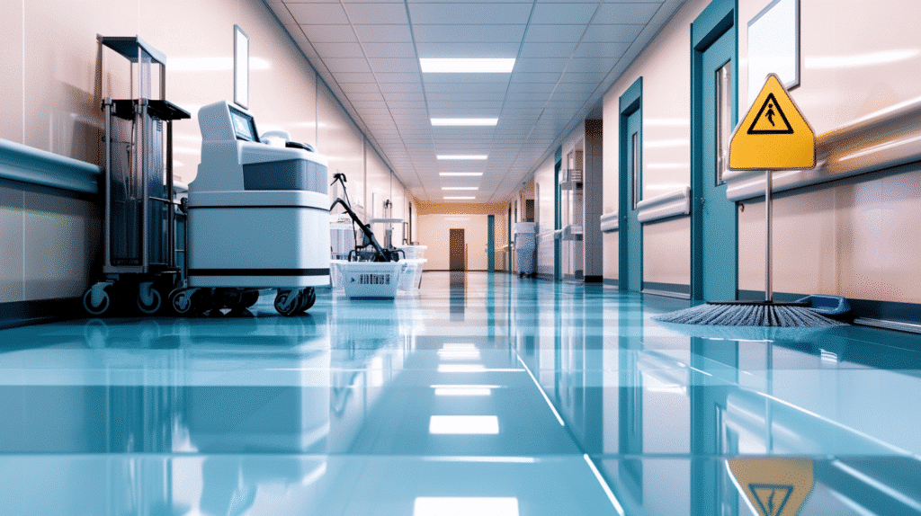5 équipements essentiels pour un nettoyage de sol efficace en milieu hospitalier